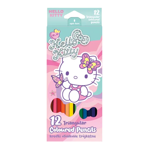 Pastelky trojhranné Colorino Hello Kitty, 12 barev
