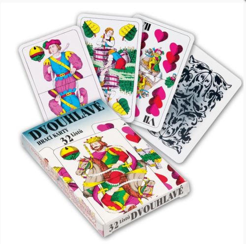 Hrací karty Mariáš dvouhlavé - papírová krabička