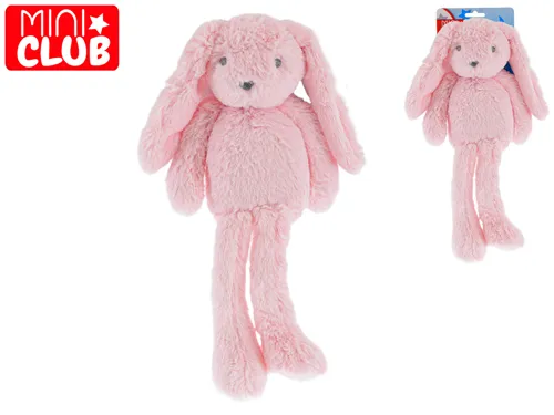 Plyšový zajíček Mini Club s dlouhýma nohama 30 cm - růžový