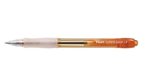 PILOT kuličkové pero Super Grip Neon, stiskací mechanismus - oranžová F