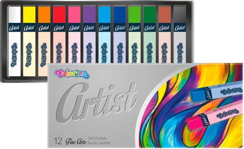 Suché pastely Colorino Artist, čtyřhranné - 12 barev