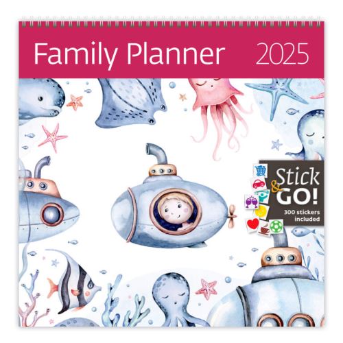 Nástěnný poznámkový kalendář 2025 Helma - Family Planner