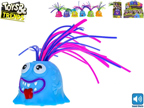 Toys&Trends Brainboooom příšerka 6 cm s dlouhými vlasy se zvukem na baterie - mix barev