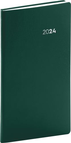 Týdenní diář kapesní Presco Group 2024 - Balacron zelený, 9 × 15,5 cm
