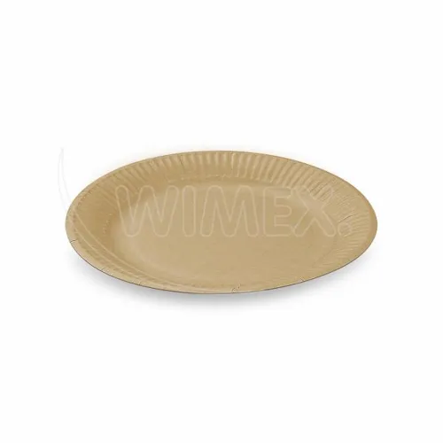 Papírový talíř nepromastitelný kraft, FSC Mix, Ø18cm - 100ks