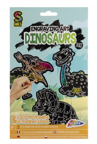 Škrabací obrázky s magnetky - Dinosauři