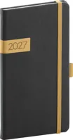 Týdenní diář 2027 Notique kapesní Twill černo-zlatý