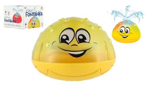 Stříkací fontánka do vody 10 cm se světlem - žlutá