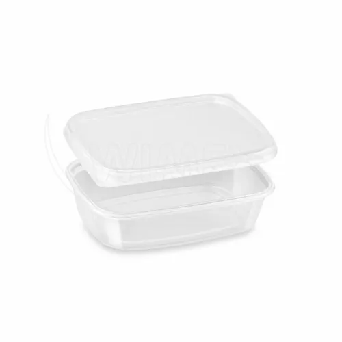 Miska (PP) hranatá průhledná 125 ml + víčko, 5 x 50 sad