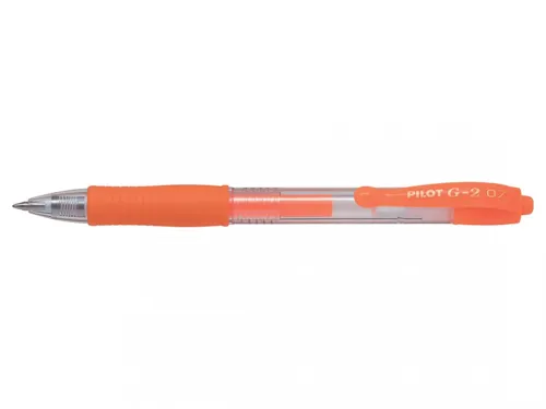 Gelový roller Pilot G-2 NEON, střední hrot 0,7mm - neonová oranžová