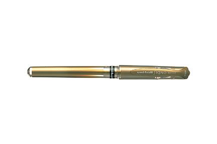 Gelový roller UNI Signo UM-153 metalický, 1,0 mm, zlatý