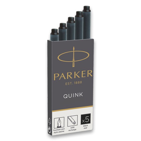 Levně Inkoustové bombičky Parker 5ks černé