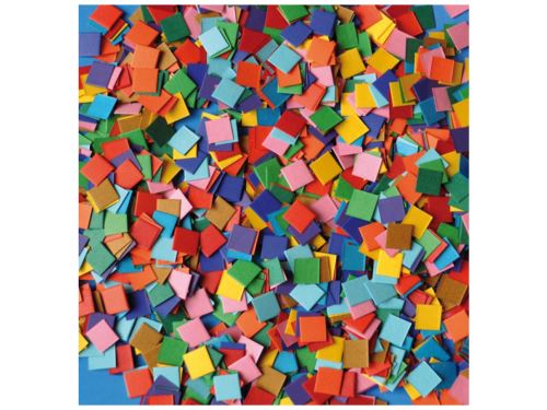 Papírová mozaika - barevné čtverečky, 1x1 cm, maxi balení 10 000 ks