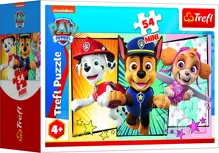 Minipuzzle 54 dílků Paw Patrol/Tlapková Patrola 4 druhy v krabičce 9x6x3cm 40ks v boxu (3)
