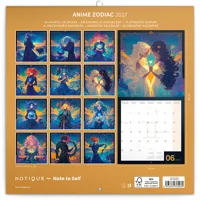Nástěnný kalendář poznámkový 2027 Notique Anime Zodiac, 30 x 30 cm (14)