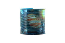 Spirála/pružina vesmír plast průměr 6,5cm 2 barvy v krabičce 7x7x7cm (2)
