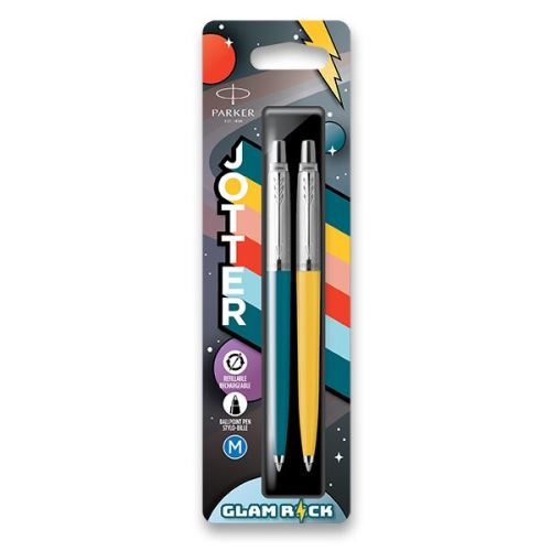 Parker Jotter Originals Glam Rock - kuličková tužka, 2ks (modrá, žlutá)
