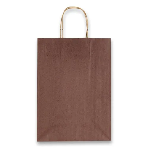 Papírová taška Allegra hnědá 16x8x21 cm velikost XS - kroucené papírové ucho