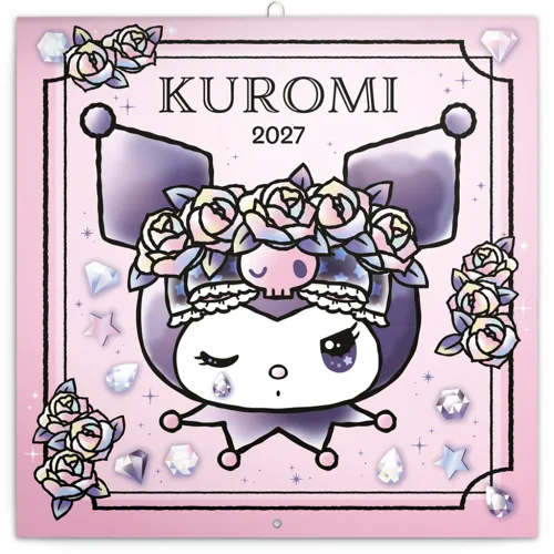 Nástěnný kalendář poznámkový 2027 Notique Kuromi, 30 x 30 cm
