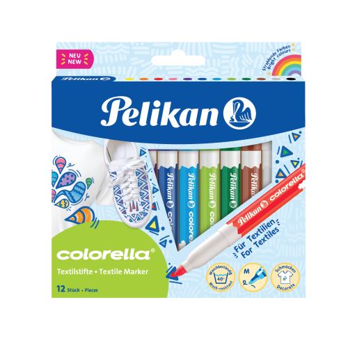 Fixy textilní Pelikan Colorella, 10 barev