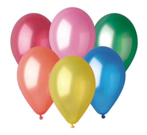Balónky nafukovací průměr 26cm - mix metalických barev, 100 ks