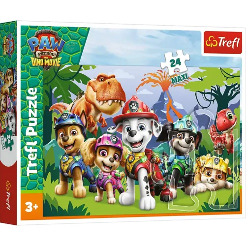 Puzzle Maxi 24 dílků Tlapková patrola/Paw Patrol Dino Movie:Prehistorické přátelství  60x40cm v krab