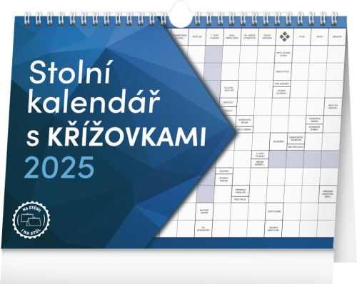 Stolní kalendář s křížovkami s háčkem 2025 Presco Group, 30 x 21 cm