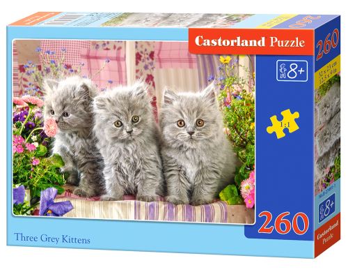 Puzzle Castorland 260 dílků - Tři šedivá koťata