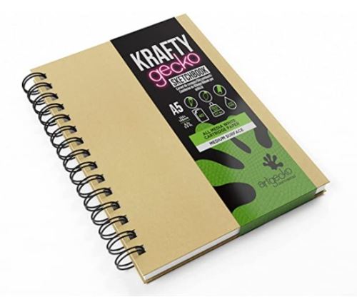 Sketchbook ARTGECKO Krafty, A5 na výšku, 40 bílých listů, 150g