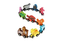Dřevěný vláček s vagóny na magnety, 10 ks - dinosaurus (9)