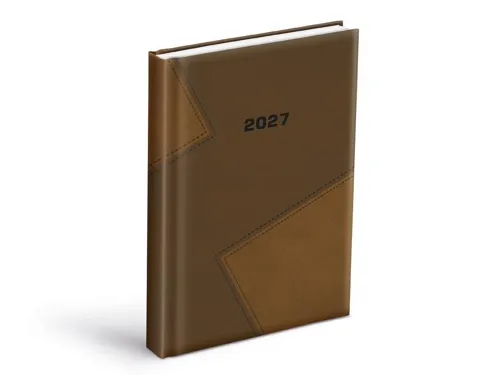 Denní diář 2027 MFP A5 D801 PU hnědý-hnědý