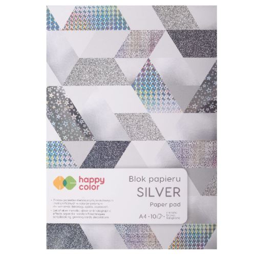 Barevné papíry A4 150-230g stříbrné - metalické, holografické, glitrové, 10ls