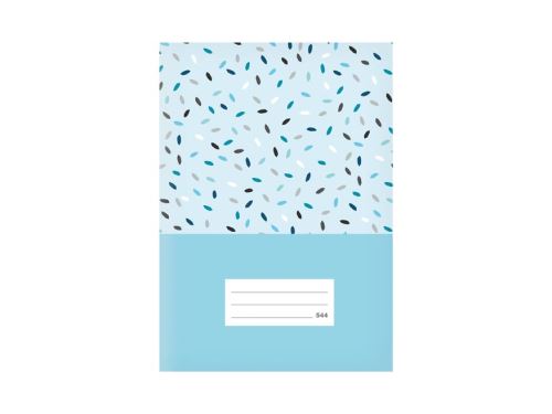 Školní sešit MFP A5 544, plast.desky, modrý se zdobením  (40 listů, linkovaný)