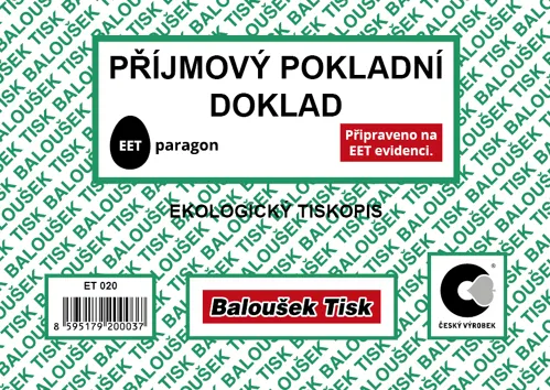 Příjmový pokladní doklad A6 - EET