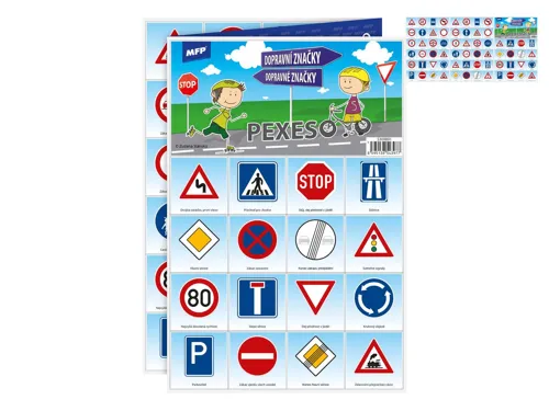 Pexeso papírové Dopravní značky, 32 dvojic