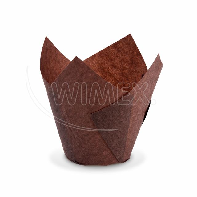 Levně Cukrářský košíček TULIP hnědý Ø 5 x 8,5 cm (16 x 16 cm) [100 ks]