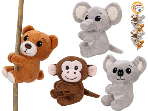 Plyšové zvířátko safari sedící 8 cm s klipem - mix motivů