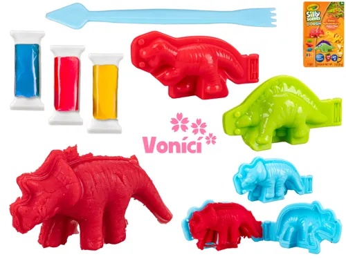 Crayola hmota tvarovací 28 g vonící, 3 ks se sadou tvarovátek dinosaurus
