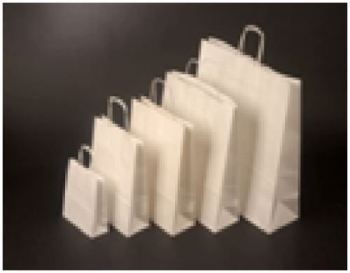 Papírová taška bílá 23x10x32cm - kroucené papírové ucho