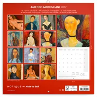 Nástěnný kalendář poznámkový 2027 Notique Amedeo Modigliani, 30 x 30 cm (14)