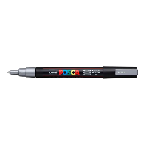 Dekorační popisovač Posca PC-3M, stříbrná (26), 0,9-1,3 mm