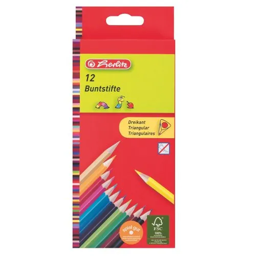 Pastelky trojhranné Herlitz, 12 barev