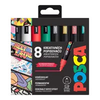 Sada dekoračních popisovačů Posca PC-5M, CHRISTMAS, 1,8 - 2,5 mm, 8 vánočních barev Sada dekoračních popisovačů Posca PC-5M, CHRISTMAS, 1,8 - 2,5 mm, 8 vánočních barev