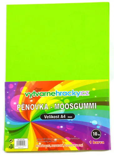 Pěnovka A4, tl. ca 2mm - světle zelená