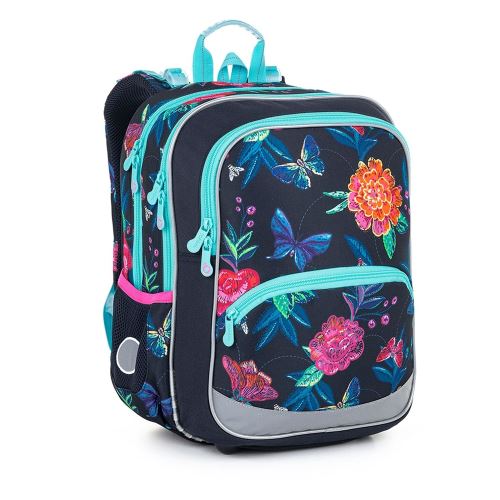 Topgal Školní batoh s motýlky a květinami BAZI 22003 G