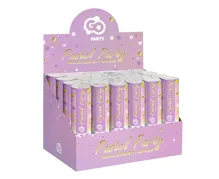 Vystřelovací konfety 15cm - Kolečka, mix zlaté/fialové/bílé (1)