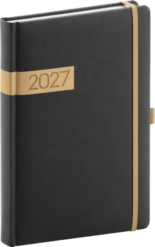 Denní diář 2027 Notique A5 Twill černo-zlatý