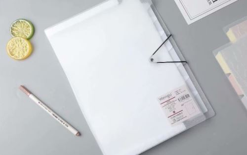 Desky na dokumenty A4 s gumičkou, 8 kapes - bílý