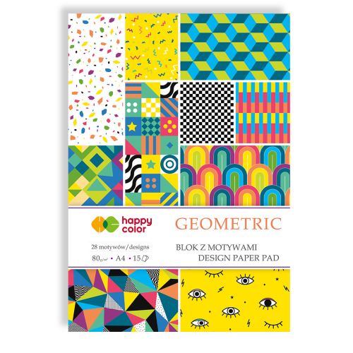 Papíry s potiskem A4 80g GEOMETRIC, 28 motivů, 15ls