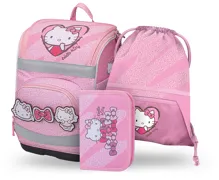 Školní aktovkový set 3-dílný Baagl Zippy Plus Hello Kitty Sweet Leopard